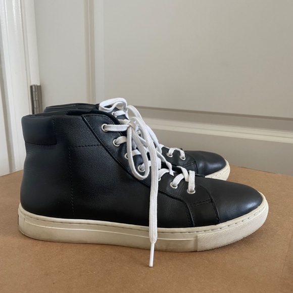 Polo by Ralph Lauren Black Leather High Top Sneakers - Picture 4 of 4